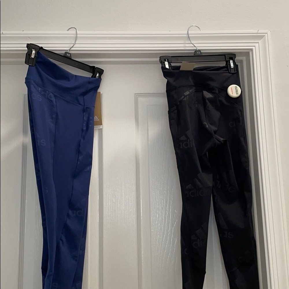 Adidas XS blue and black leggings NWT (2) - Picture 7 of 8